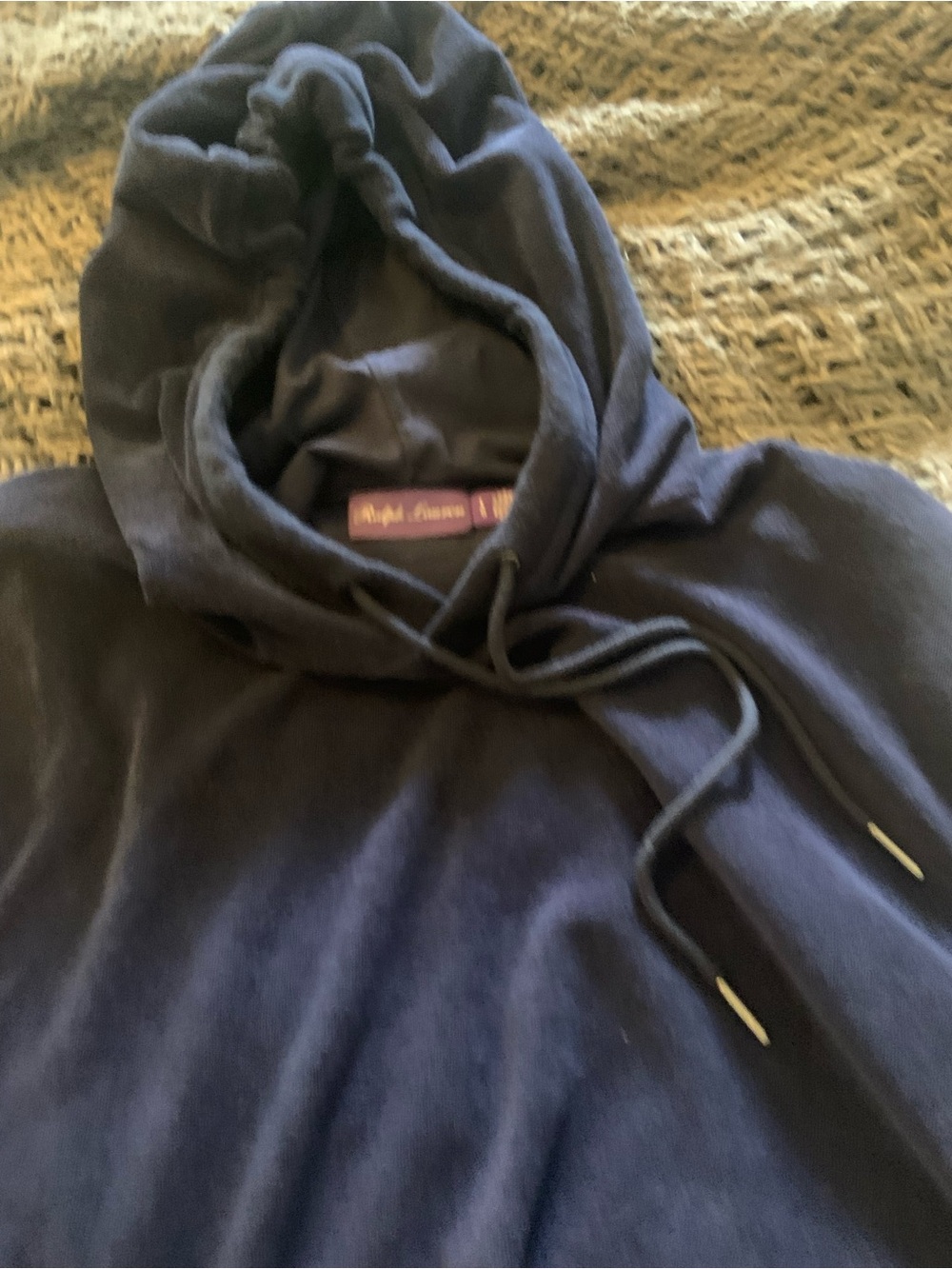 Purple label Ralph Lauren Navy Pullover Hoodie with Drawstring!
